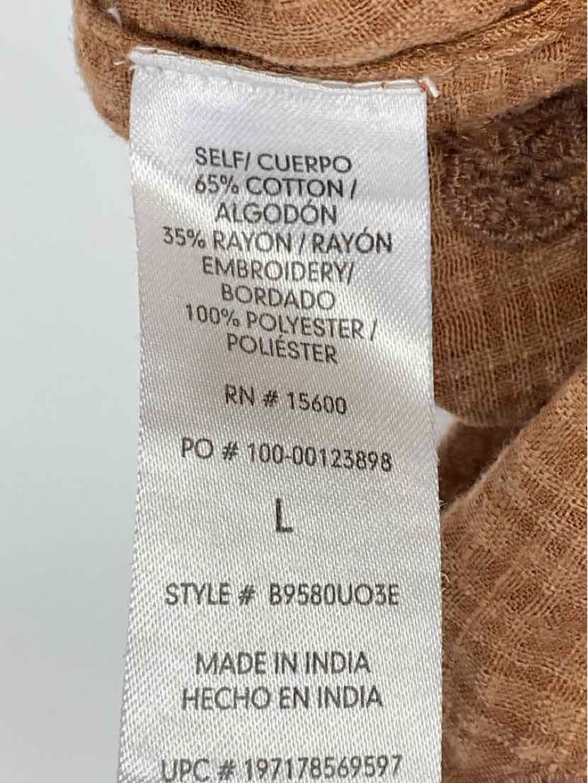 Size L DEMOCRACY Brown Shirt