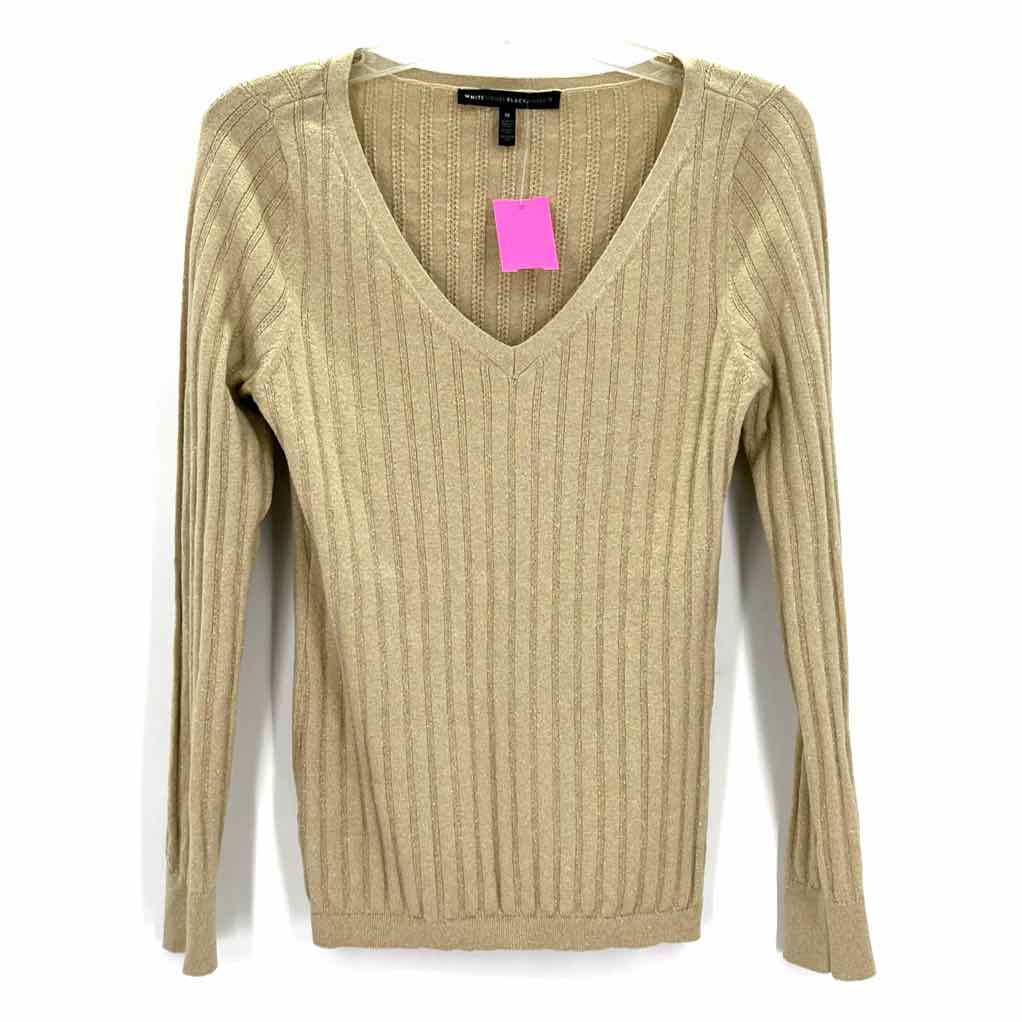 Size M White House Black Market Gold Knit Sweater