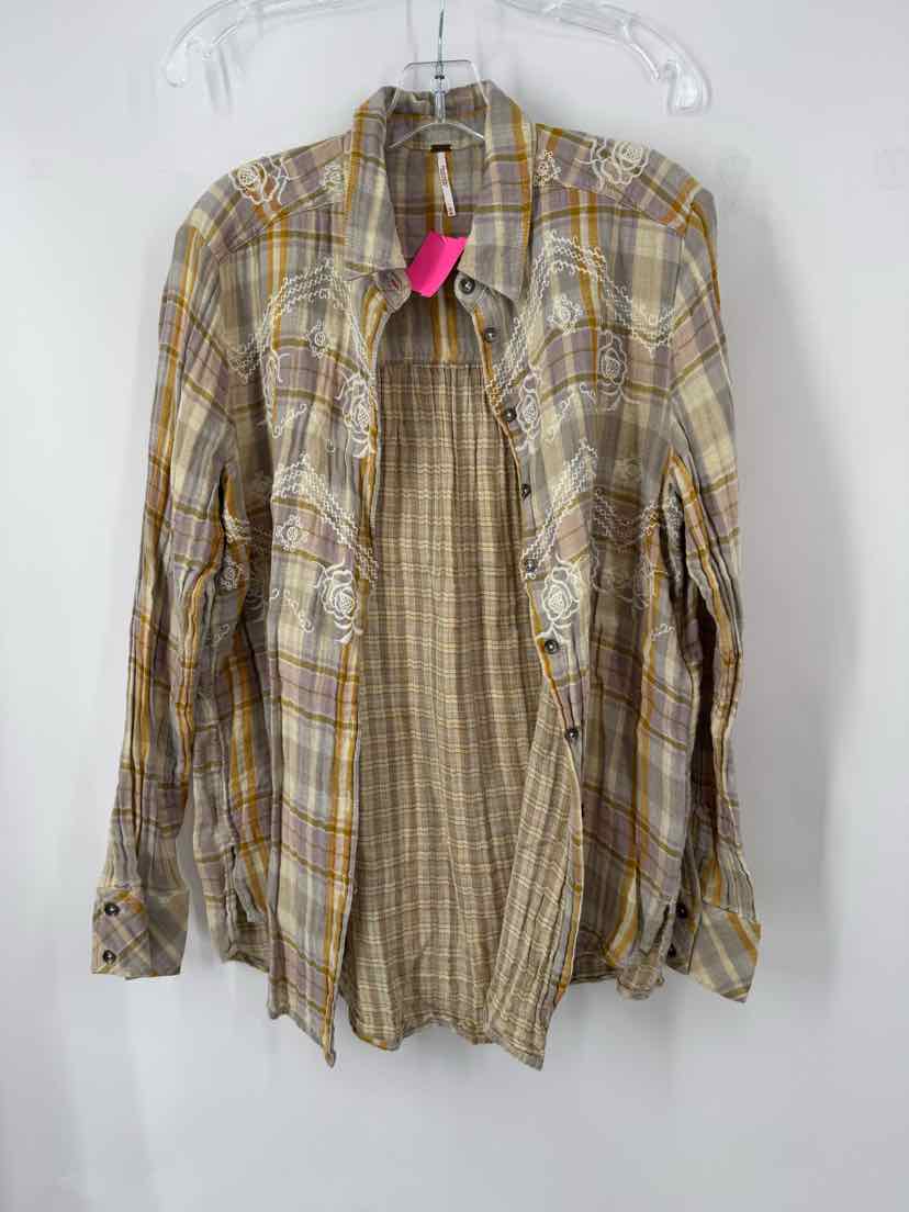 Size M FREE PEOPLE Yellow Shirt