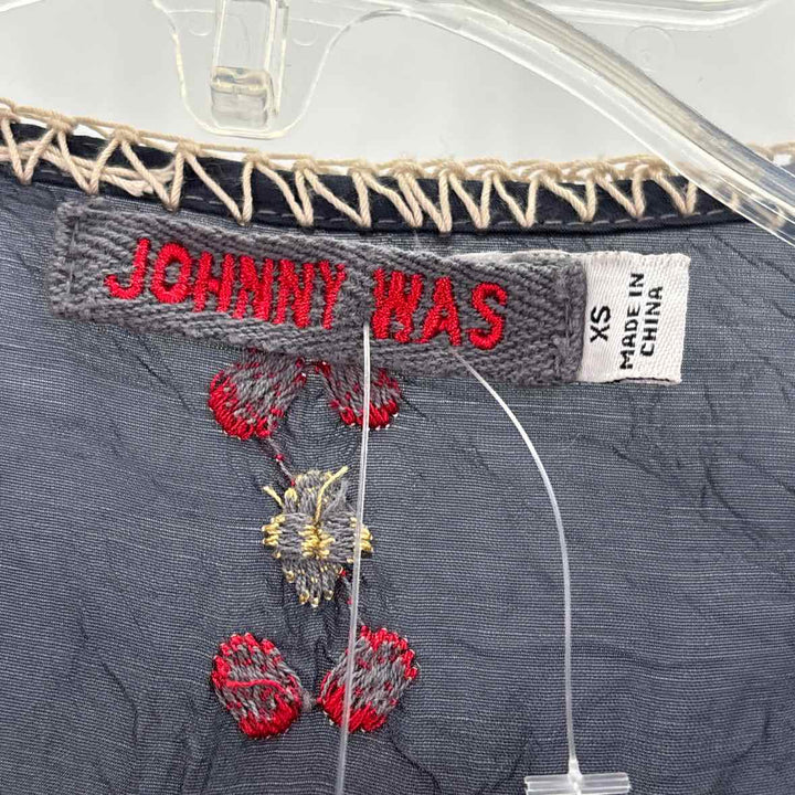 Size XS Johnny Was Navy Rayon Shirt