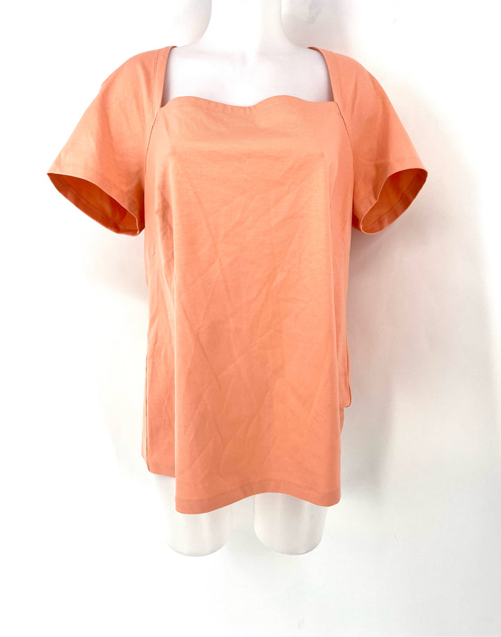 Size 1X LAFAYETTE Peach Cotton Shirt