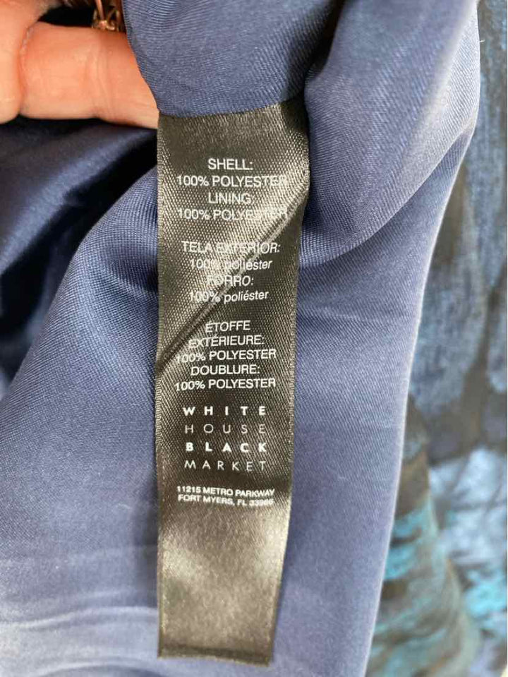 Size 10 White House Black Market Blue Sateen Dress