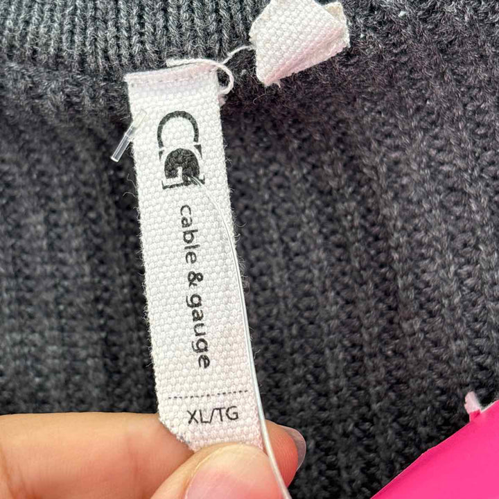 Size XL CABLE &amp; GAUGE Charcoal Knit Sweater