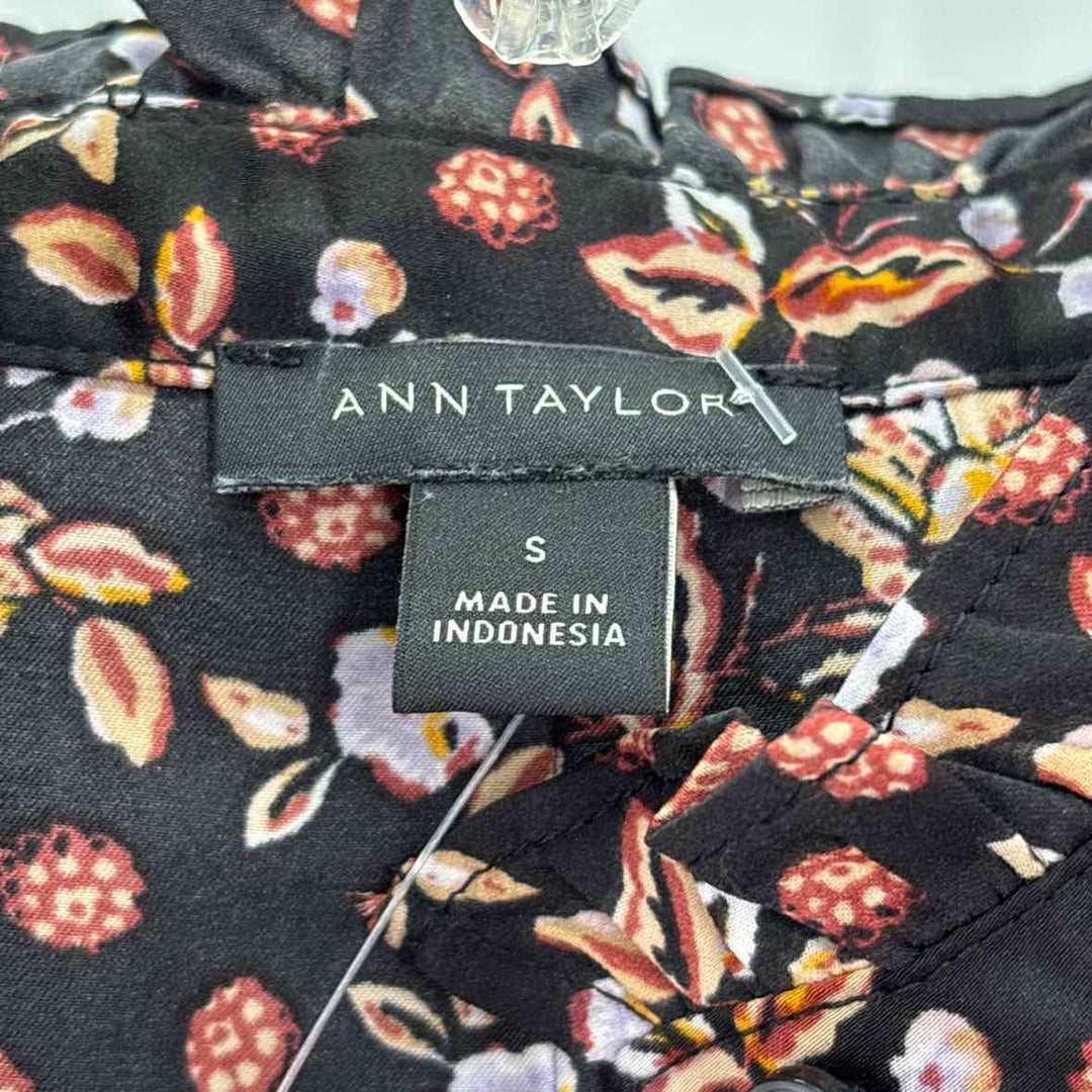 Size S Ann Taylor Black Print Shirt