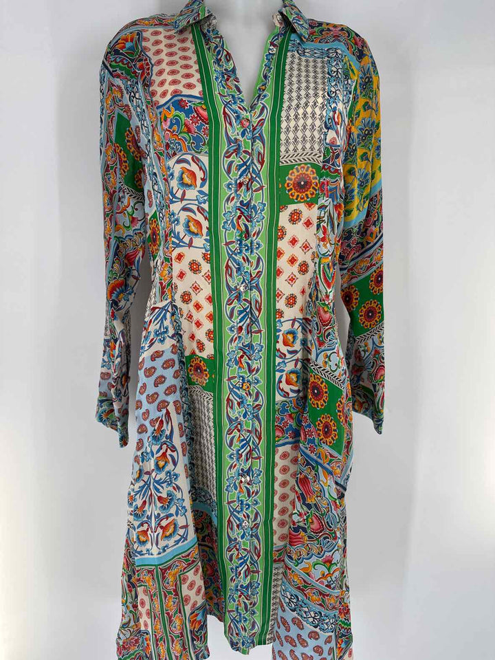 Size S Johnny Was Multi-Color Silk Dress