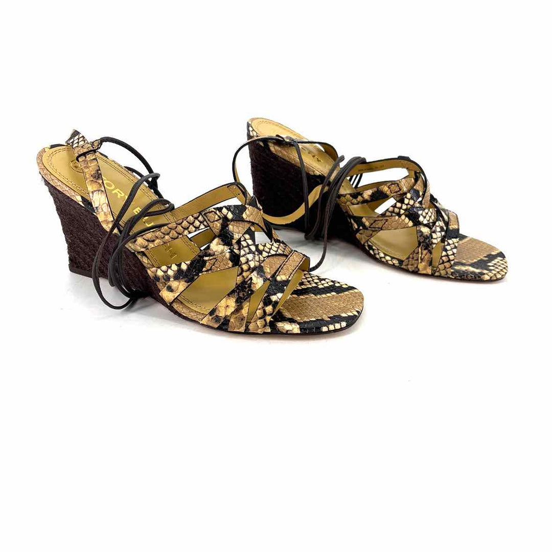 Shoe Size 8 Tory Burch Multi-Color Leather Wedge