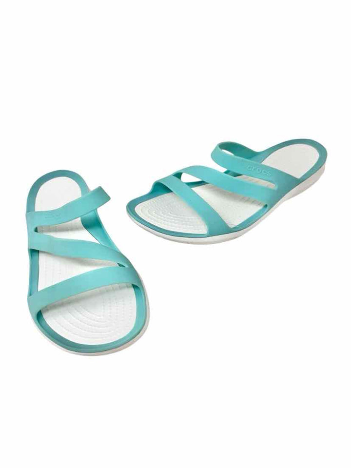 Shoe Size 9 Crocs Teal Sandals