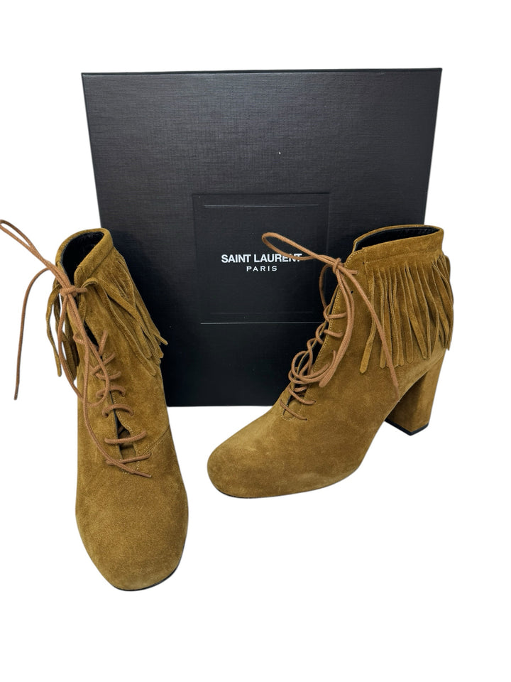 Shoe Size 38.5 SAINT LAURENT Tan Suede Luxury - Boots
