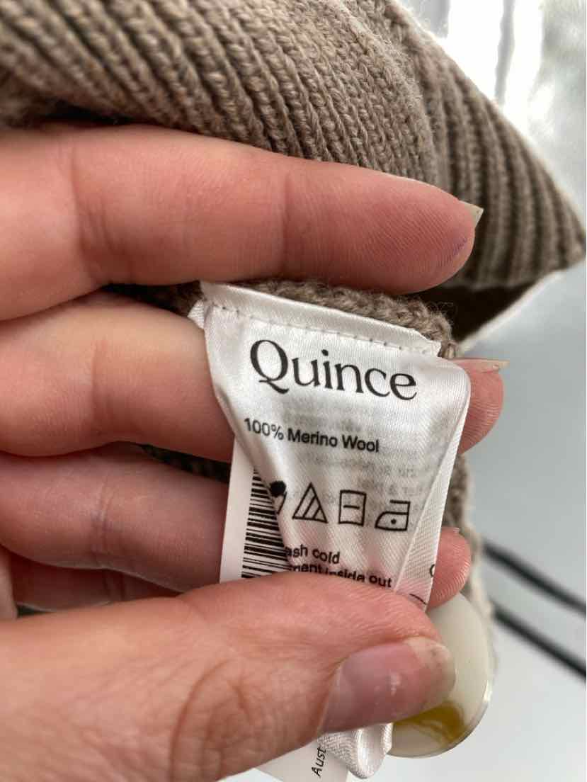 Size S QUINCE Tan Knit Cardigan
