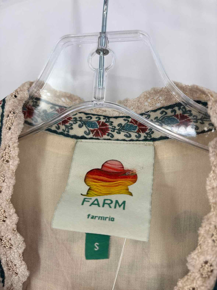 Size S FARM RIO Beige Print Dress