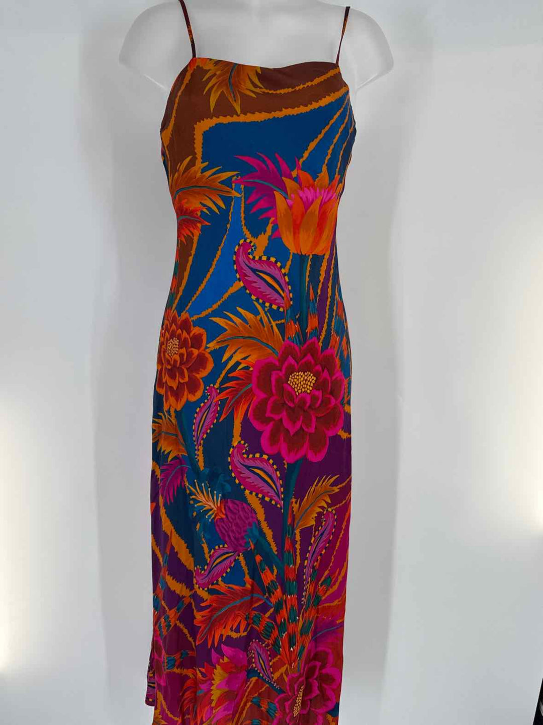 Size S FARM RIO Multi-Color Silk Dress