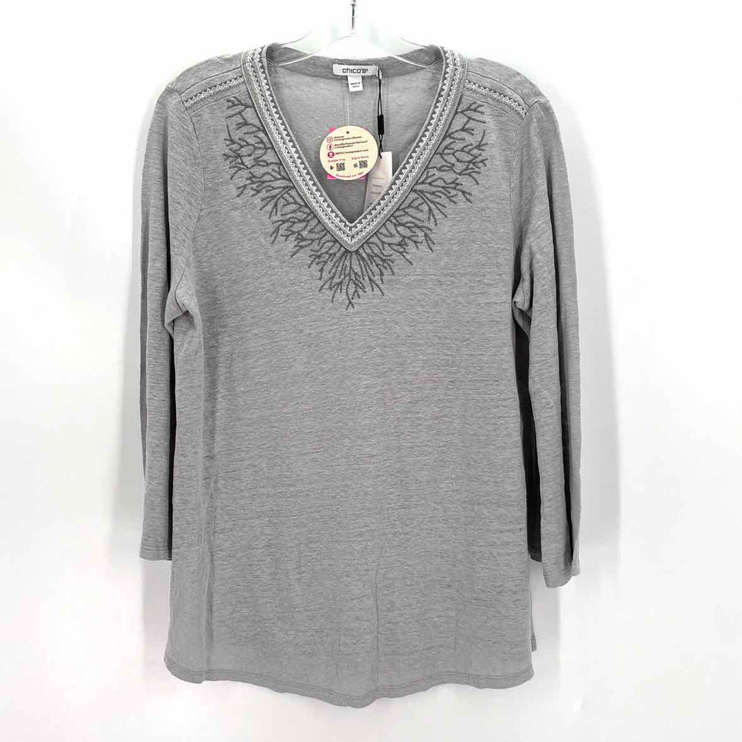 Size M Chico's Gray Linen Shirt