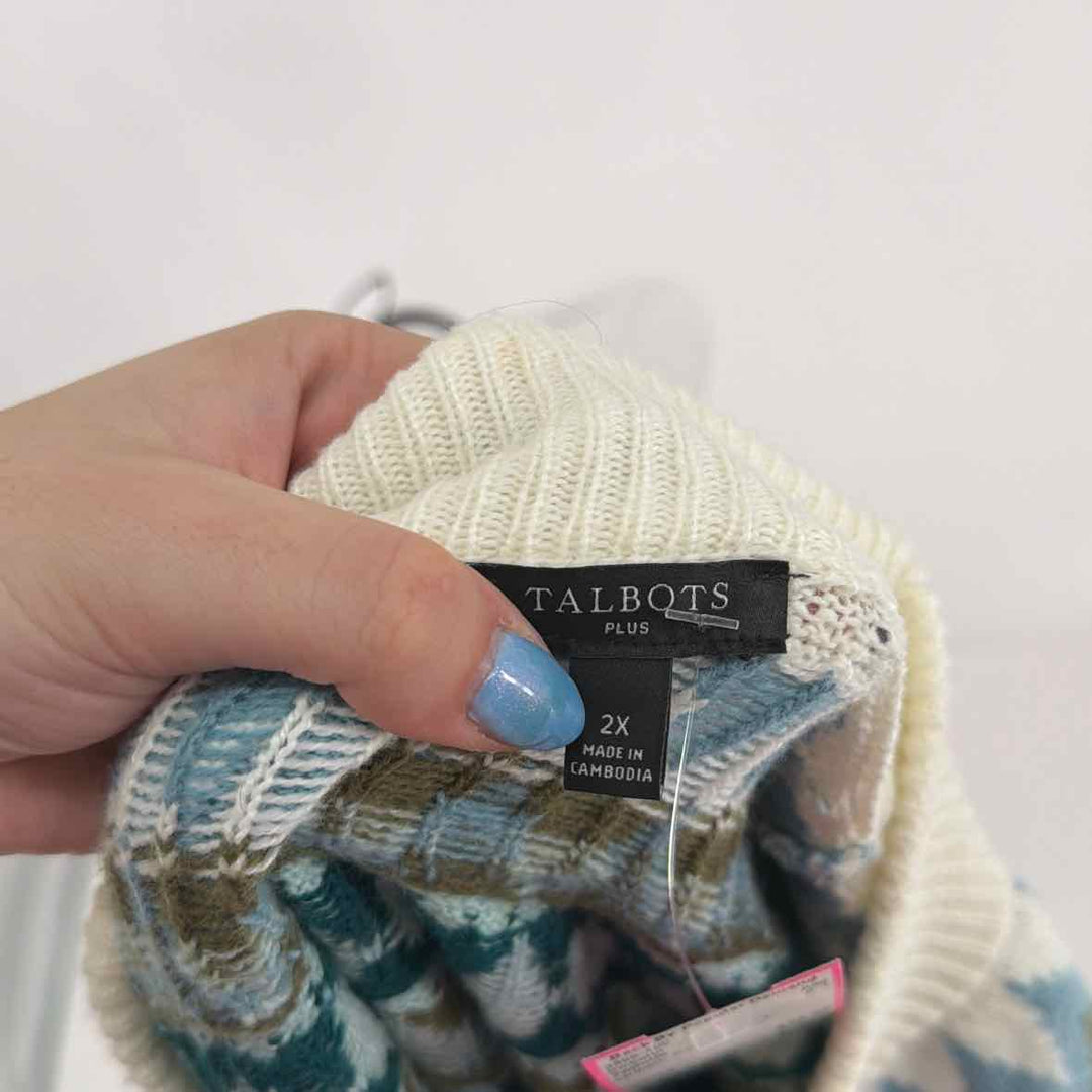 Size 2X Talbots Green Knit Sweater