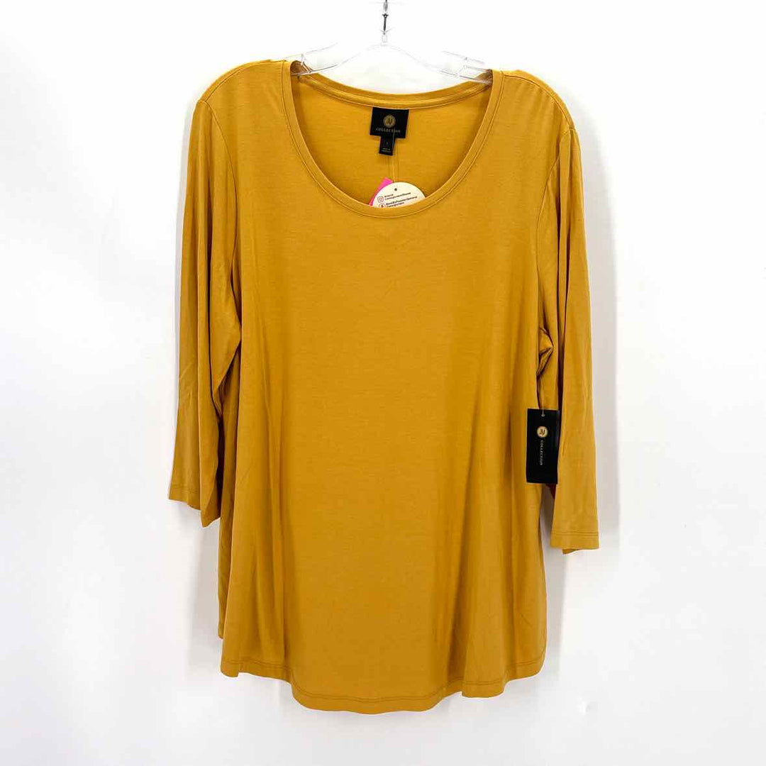 Size L JM COLLECTION Mustard Knit Shirt