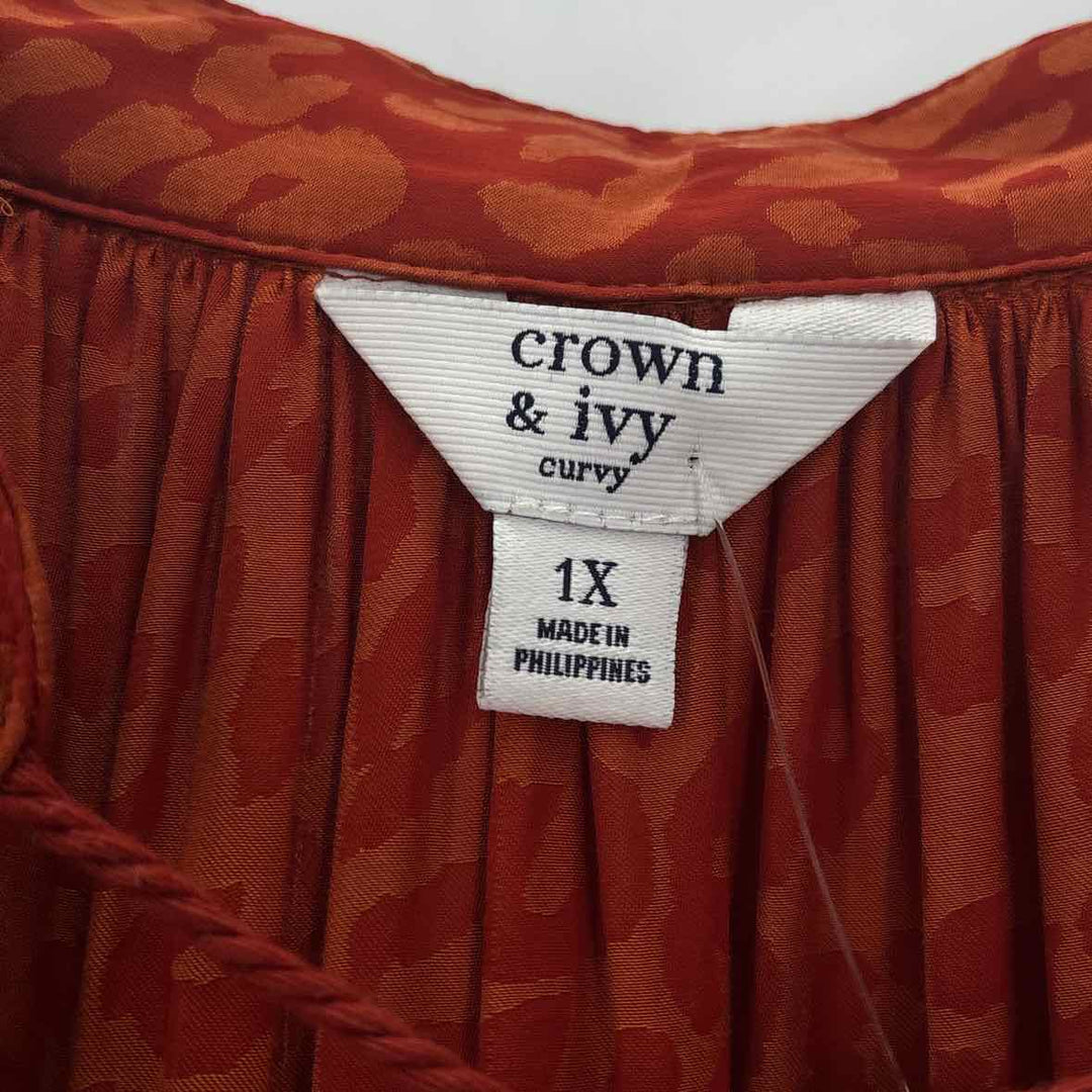 Size 1X CROWN &amp; IVY Rust Shirt