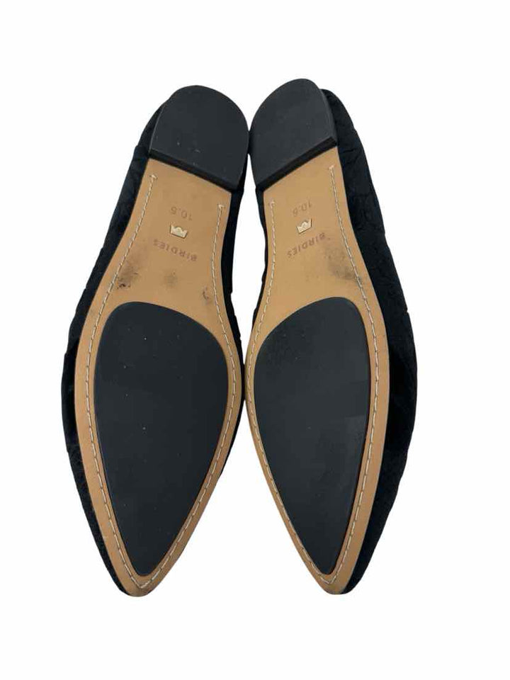 Shoe Size 10.5 BIRDIES Black Velour Flats