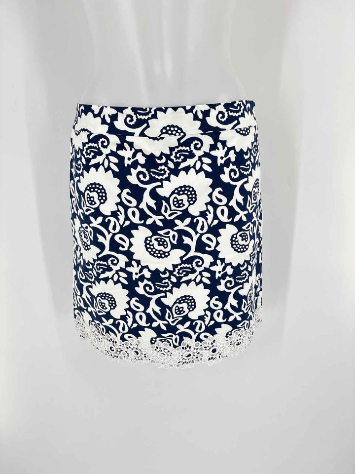 Size 4 Talbots Navy Print Skirt