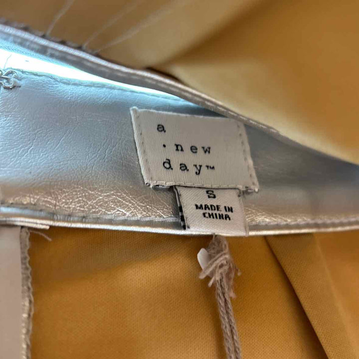 Size S A NEW DAY Silver Faux Leather Skirt