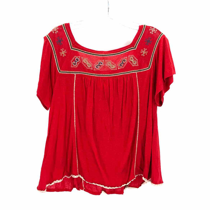 Size M FREE PEOPLE Red Shirt