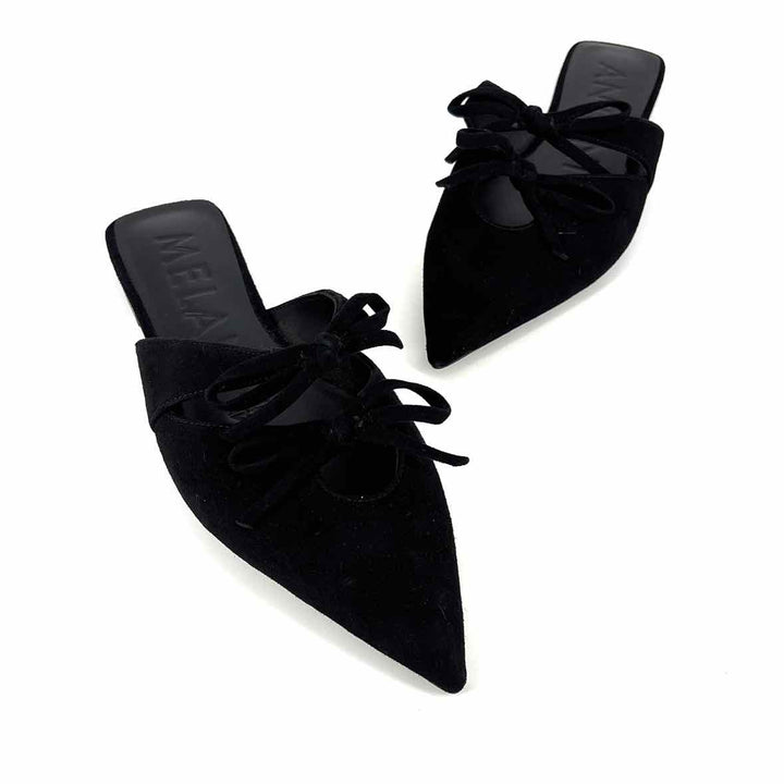 Shoe Size 6.5 ANTONIO MELANI Black Suede Flats