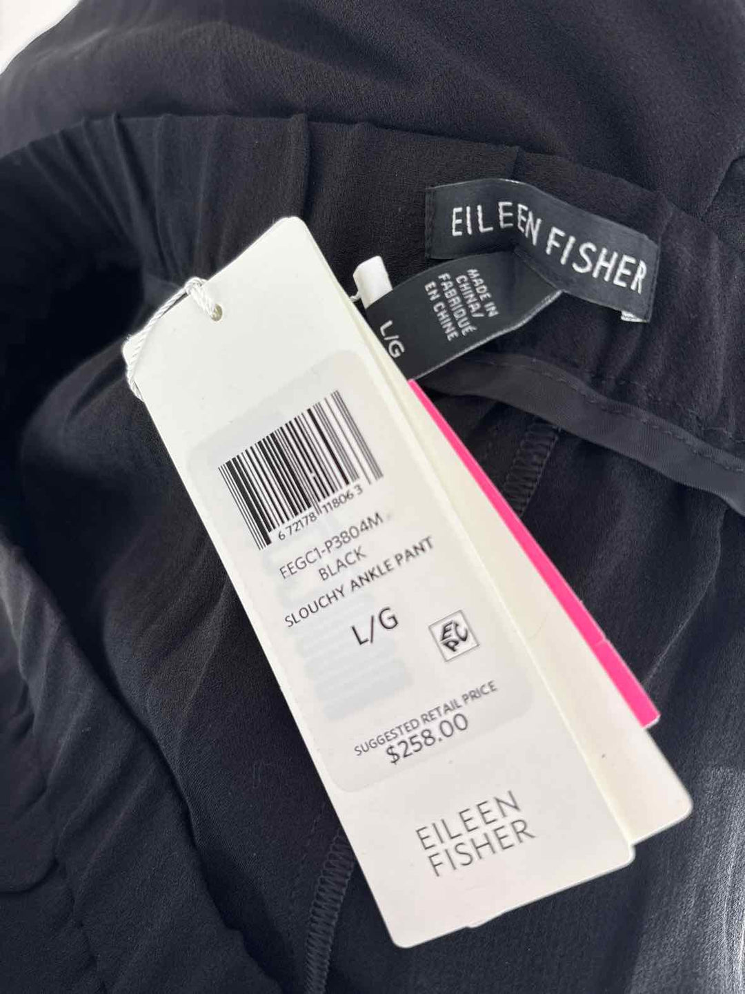 Size L Eileen Fisher Black Pants