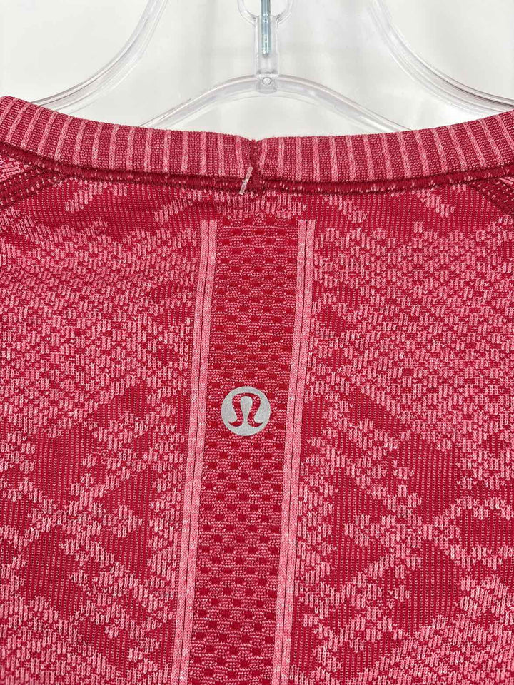 Size 6 Lululemon Red Print Shirt