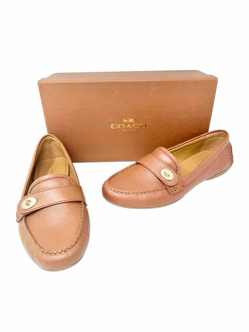 Shoe Size 8.5 Coach Tan Leather Loafers
