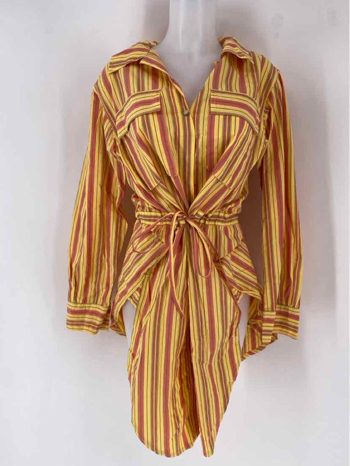 Size S FREE PEOPLE Yellow Cotton Dress