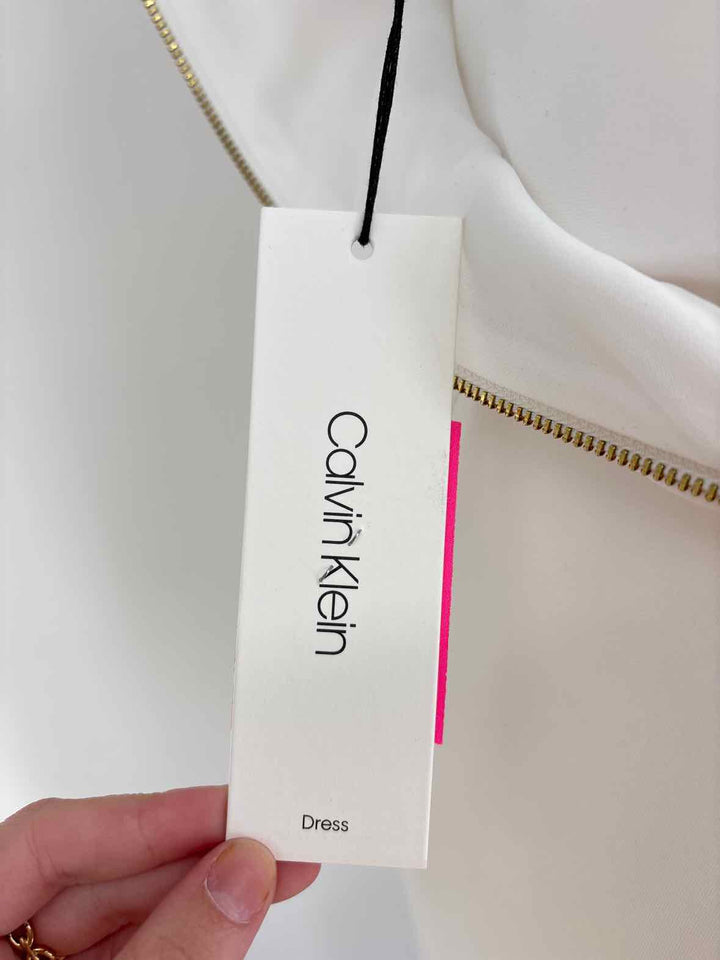 Size 12 Calvin Klein White Dress