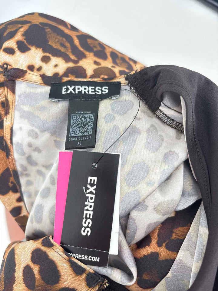 Size XS EXPRESS Brown Print Dress