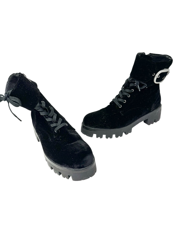 Shoe Size 9.5 Coach Black Velvet Boots