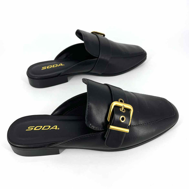 Shoe Size 8 SODA Black Faux Leather Loafers