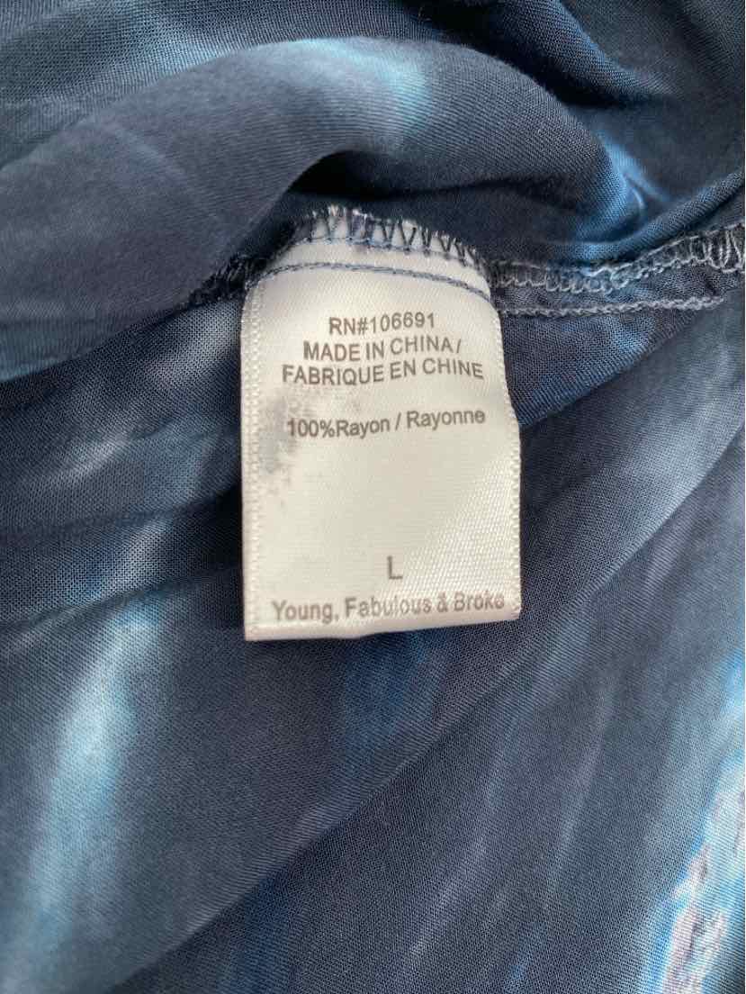 Size L Young Fabulous & Broke Blue Shirt