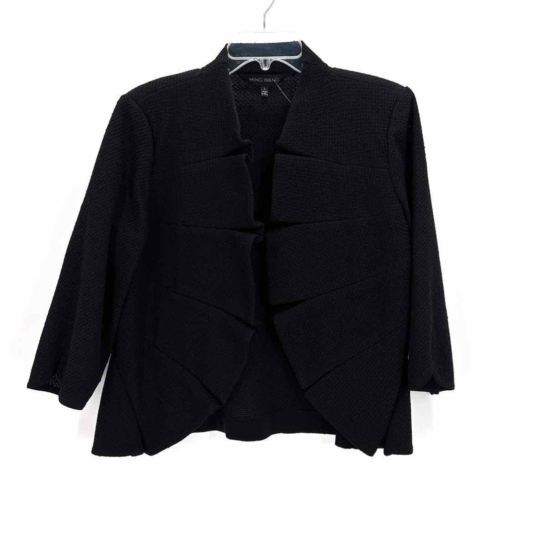 Size L MING WANG Black Knit Jacket