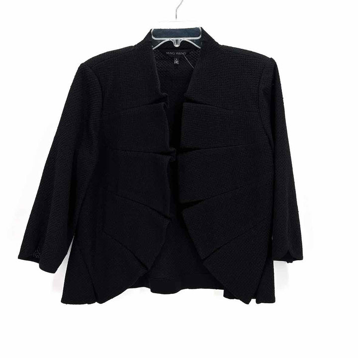 Size L MING WANG Black Knit Jacket