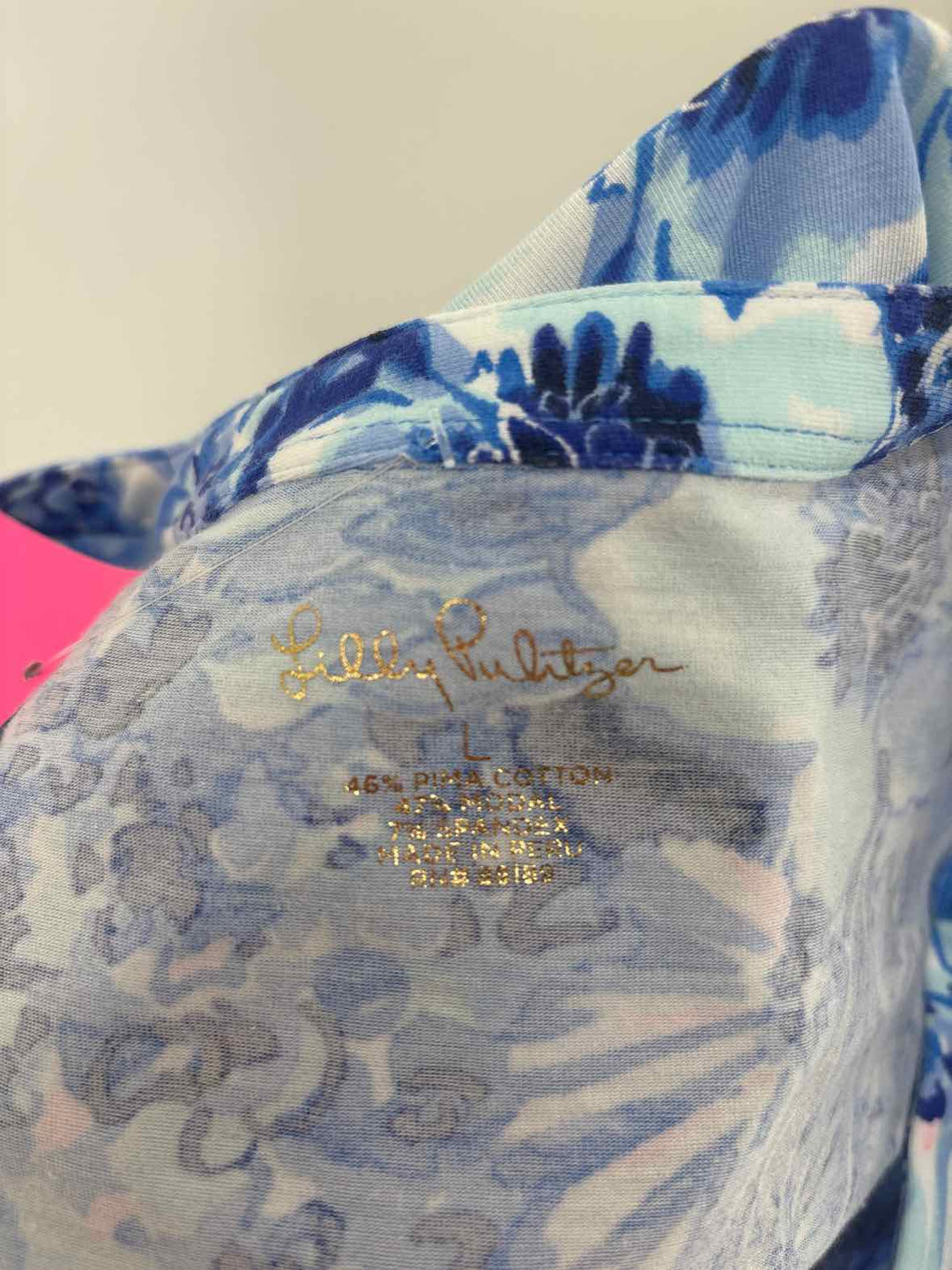 Size L Lilly Pulitzer Blue Print Shirt