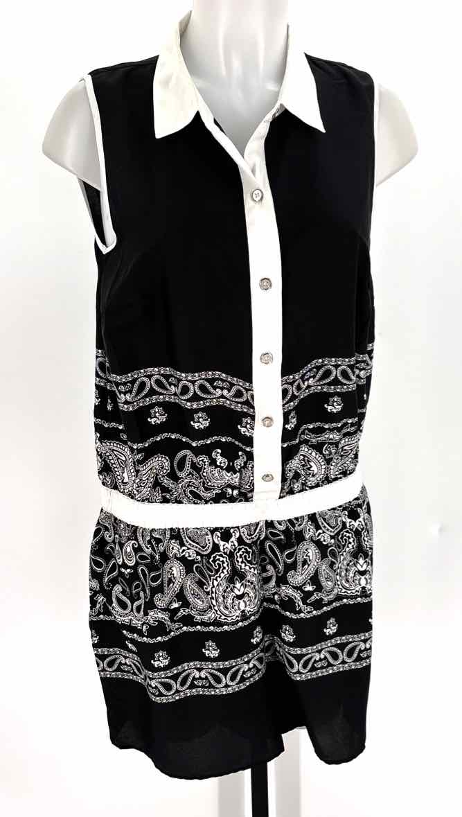 Size S CHELSEA & THEODORE Black Print Romper