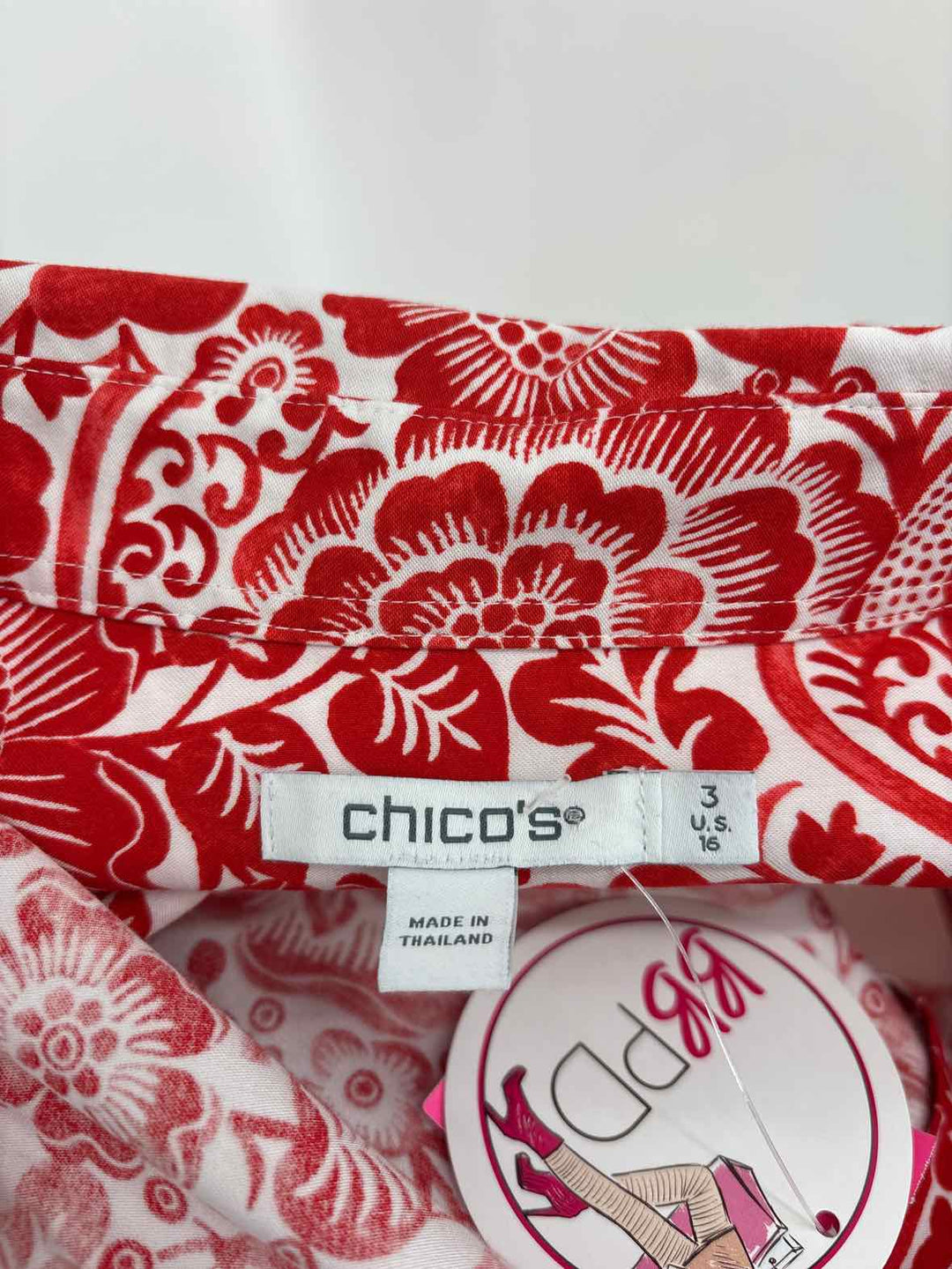 Size XL Chico's Red Print Shirt