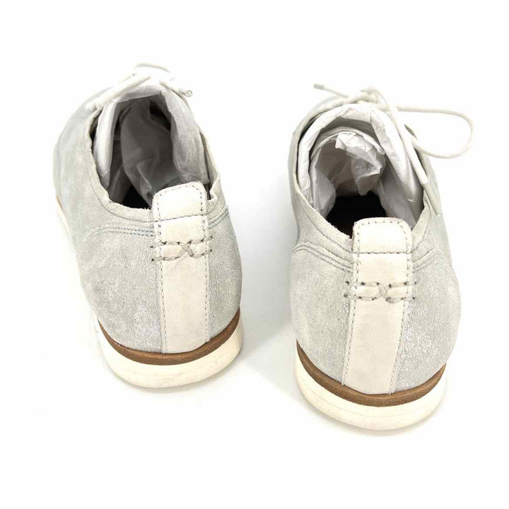 Shoe Size 10 Silver Suede Flats
