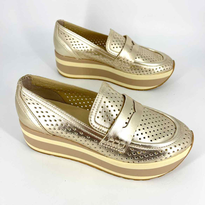 Shoe Size 6 Dolce Vita Gold Faux Leather Loafers