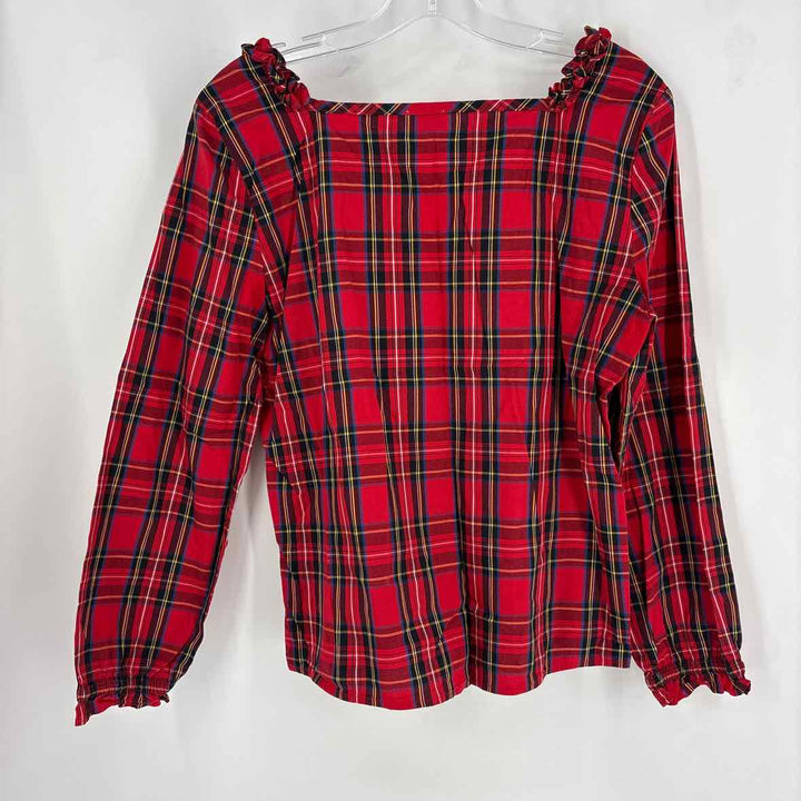 Size M J Crew Red Print Shirt