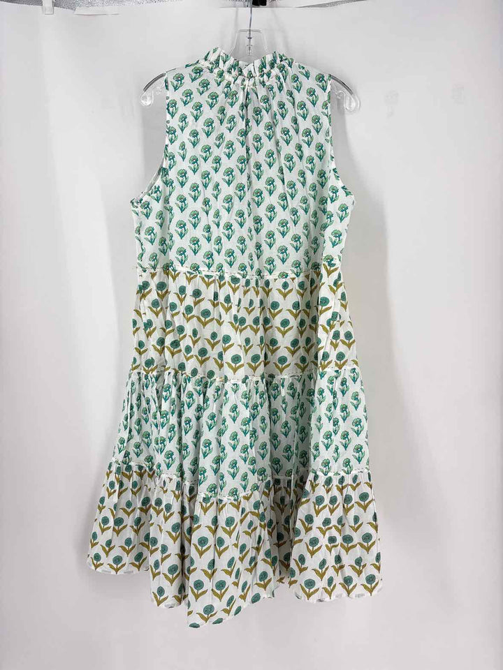 Size 1X CHELSEA & THEODORE White Print Dress