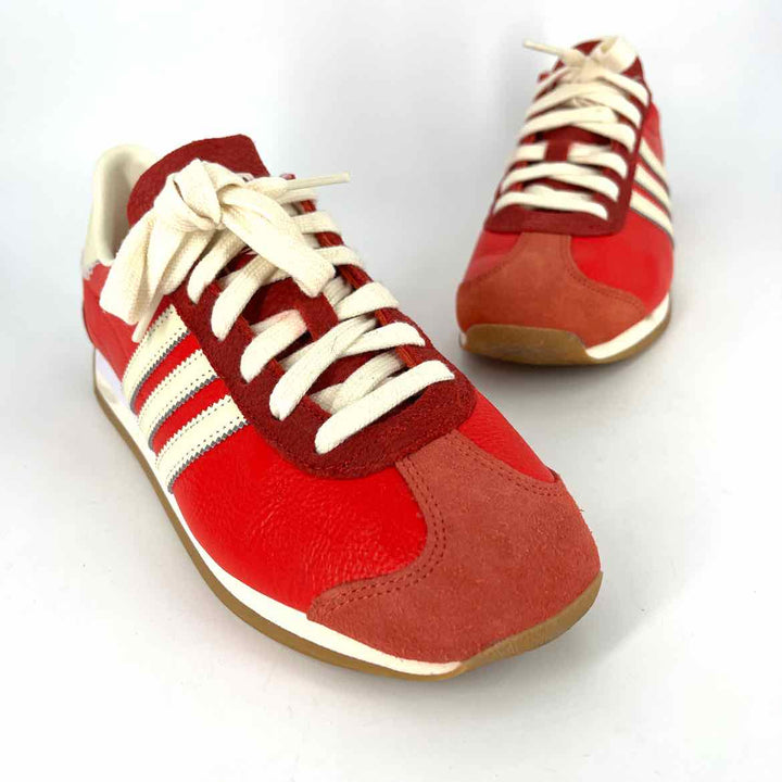 Shoe Size 7.5 Adidas Red Suede Leather Sneakers