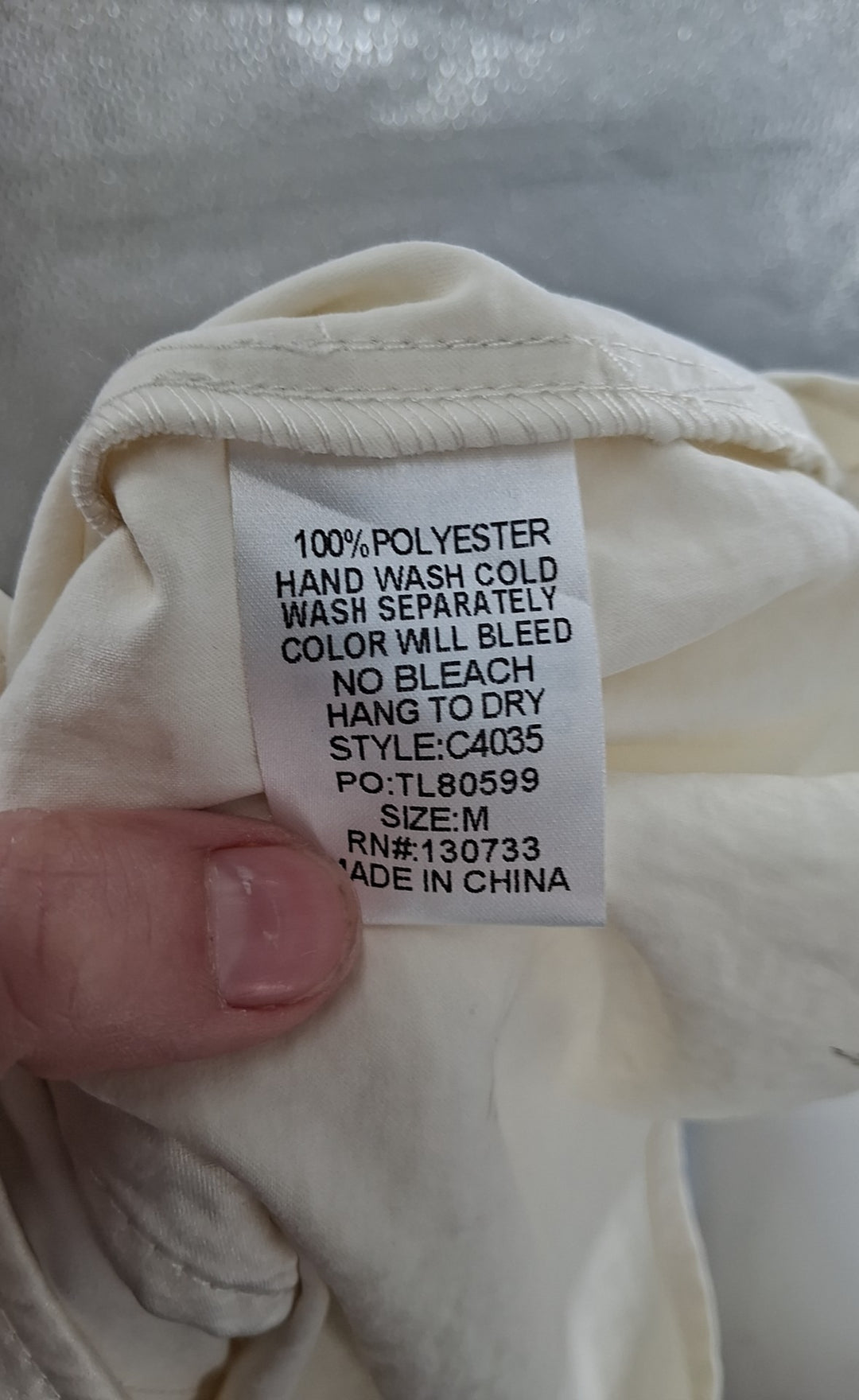 Size M Umgee Cream Shirt