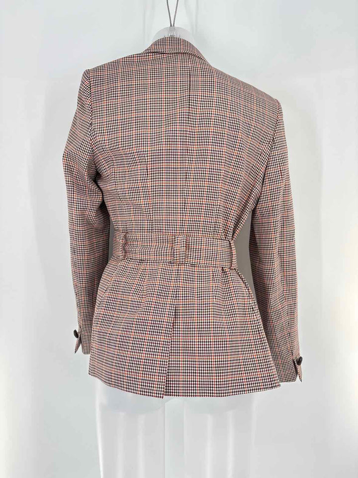 Size 8 Brooks Brothers Brown Print Jacket