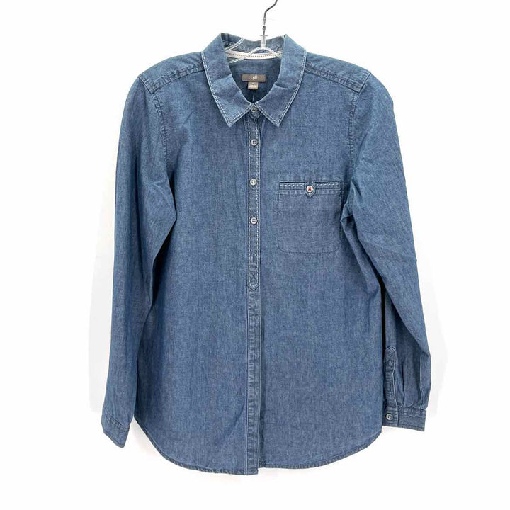 Size S J JILL Blue Chambray Shirt