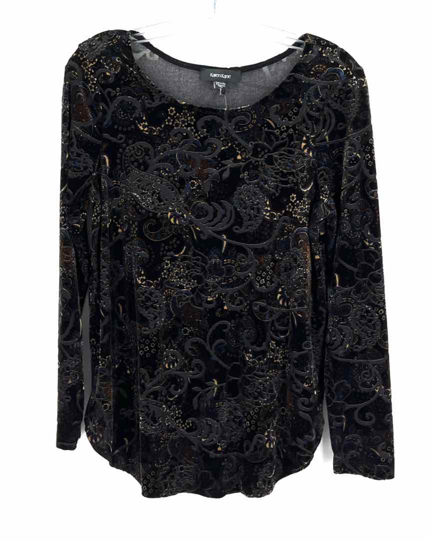 Size S KAREN KANE Black Print Shirt