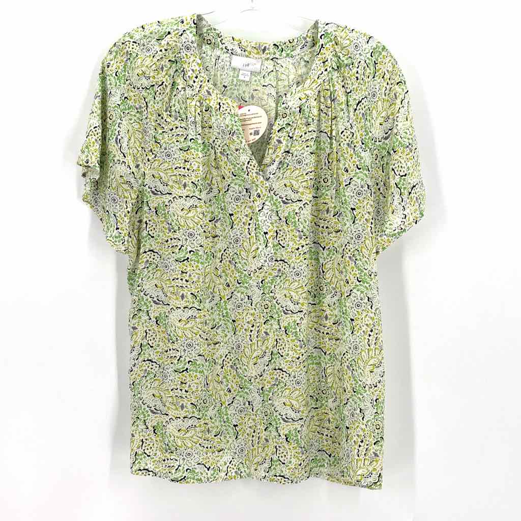 Size M J JILL Lime Green Shirt