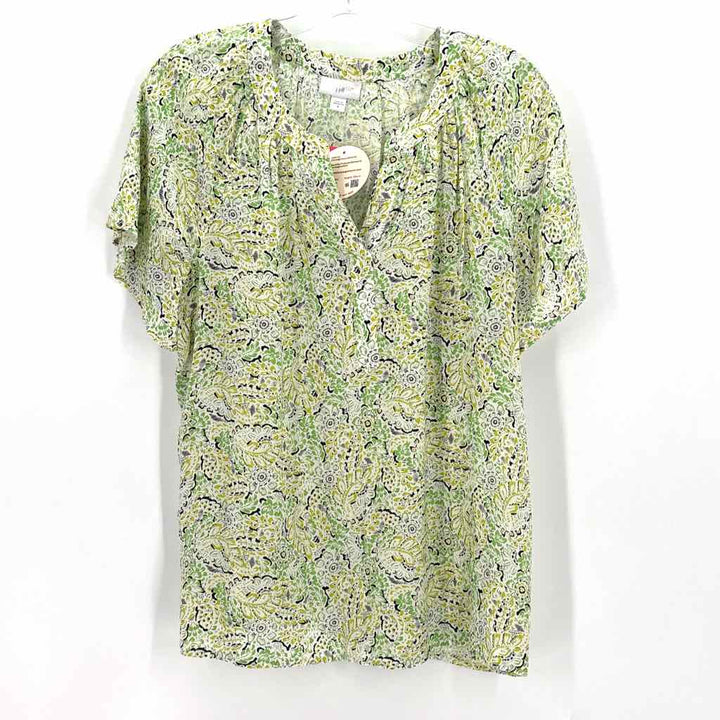 Size M J JILL Lime Green Shirt