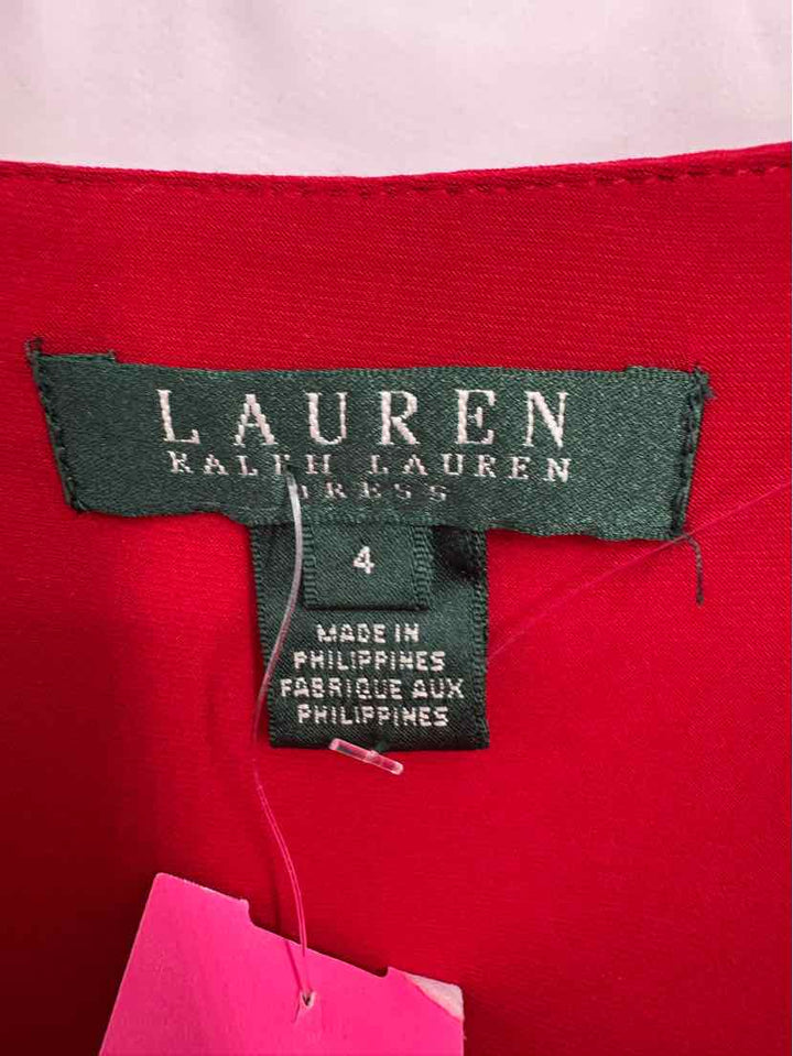 Size 4 RALPH LAUREN Red Dress